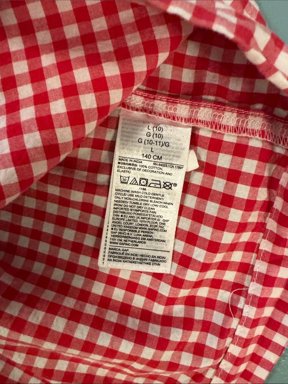 Gap kids Red Gingham Smocked Waist Mini Skirt size 10